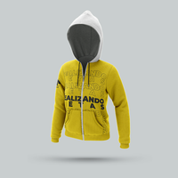Abrigo amarillo sublimado con logo de RM, con zipper
